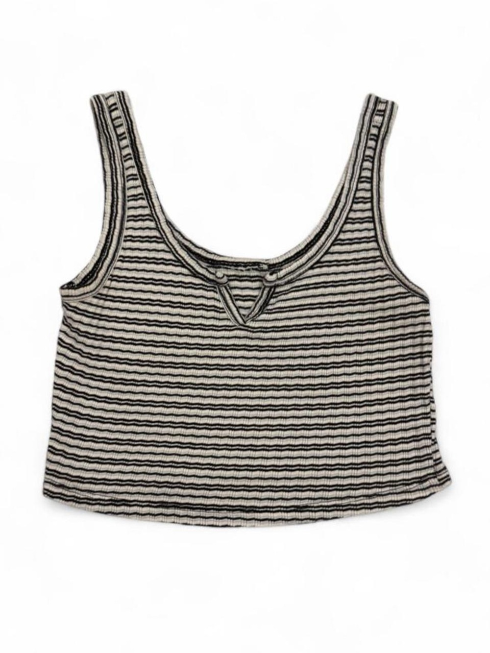 Topshop Notch Neck Stripped Crop Tank